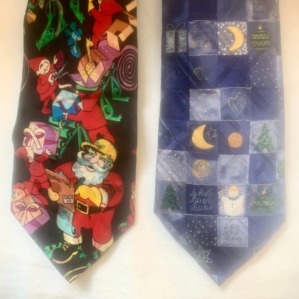 🎄Christmas In July🎄2 Ties: American Greetings Snowman & Addition Santa/Elf